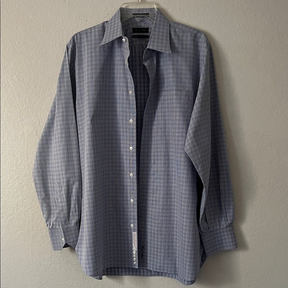 John W. Nordstrom Men's Traditional Fit Checkered Dress Shirt in Size 16/35